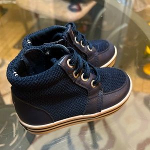 Nautical Boys Blue Hightop Sneakers. Size Toddler 5. Hardly Worn
